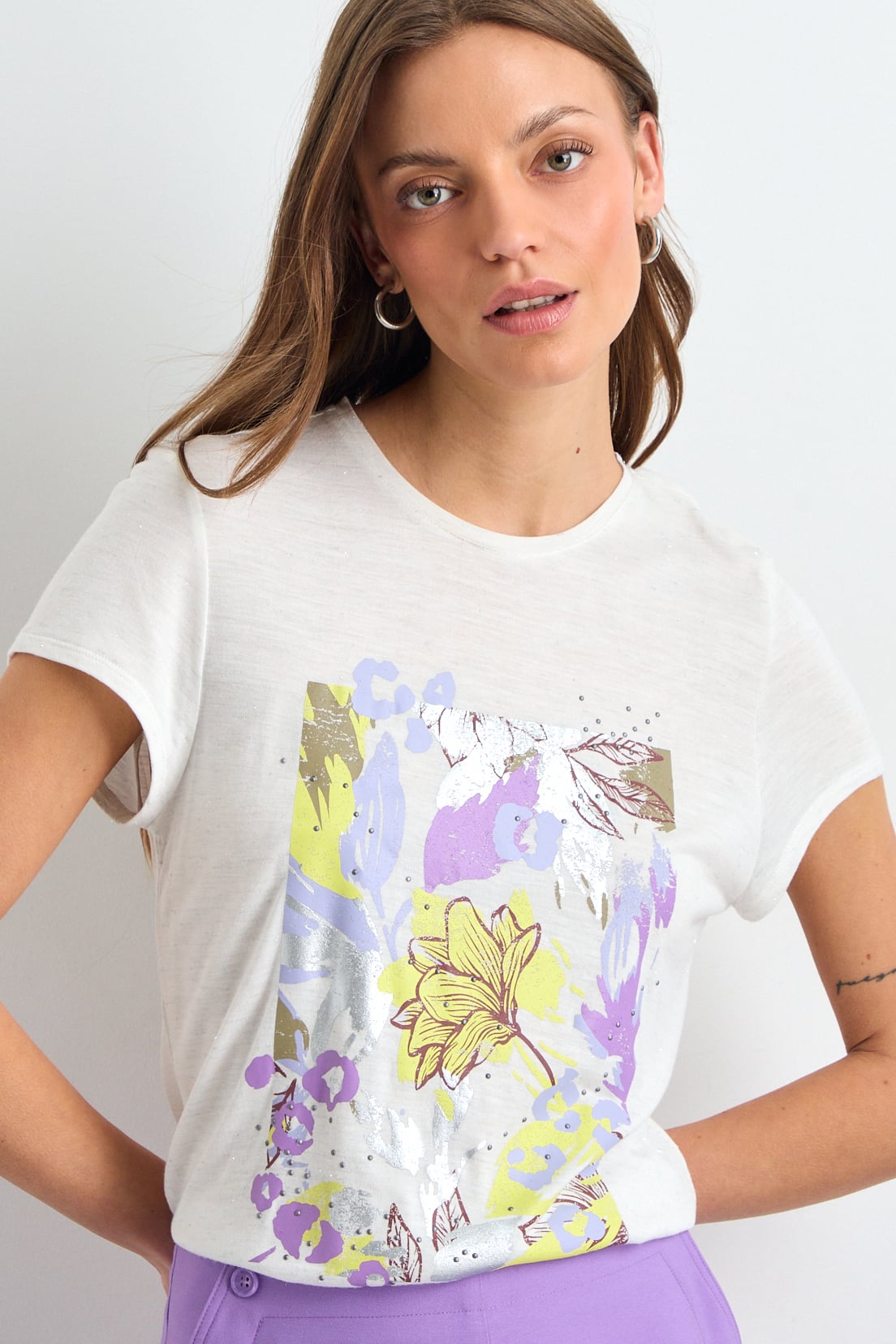 POLERA MANGA CORTA CRUDO MUJER IO - 1