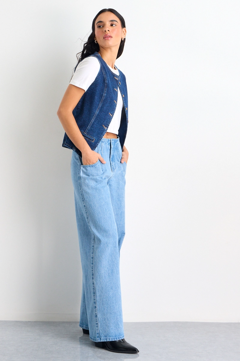 GILET MEZCLILLA AZUL MUJER IO - 3