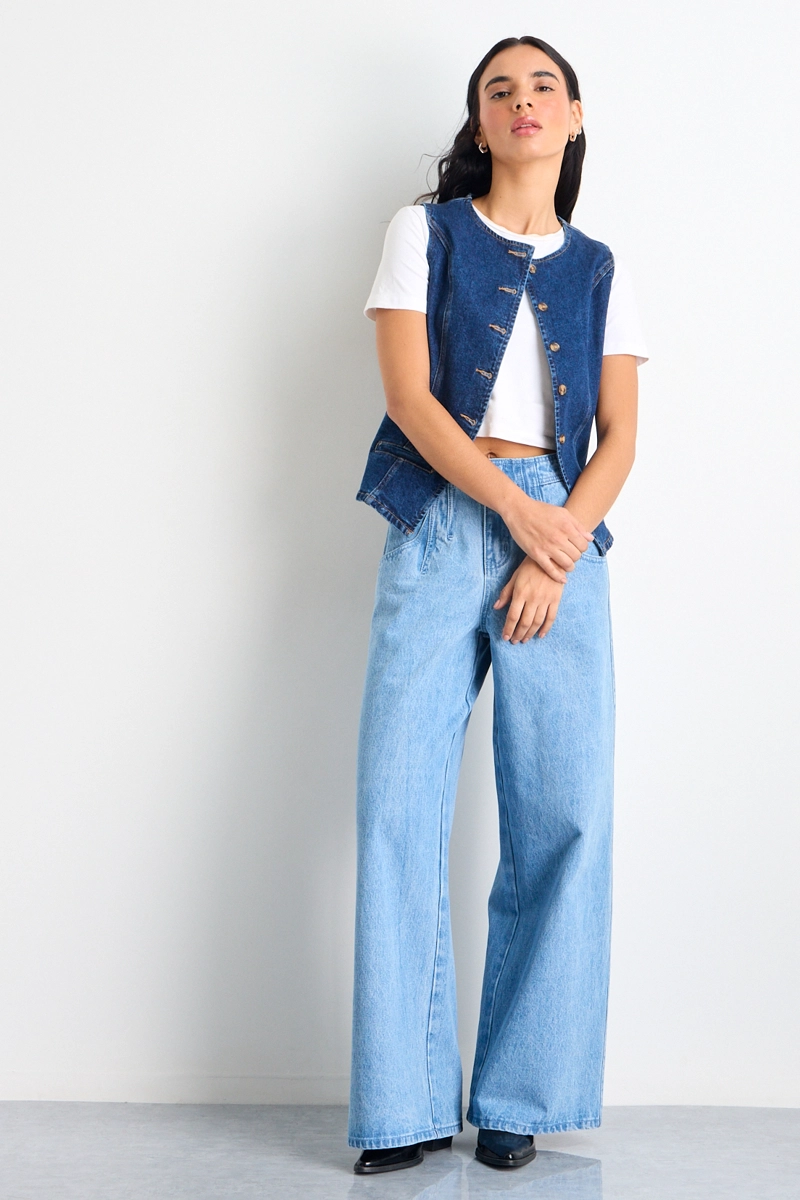 GILET MEZCLILLA AZUL MUJER IO - 5