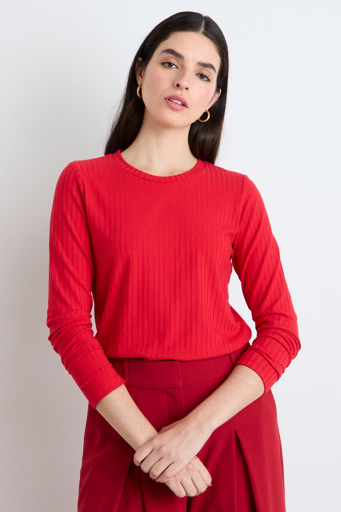 POLERA MANGA LARGA ROJO MUJER ASH - 1