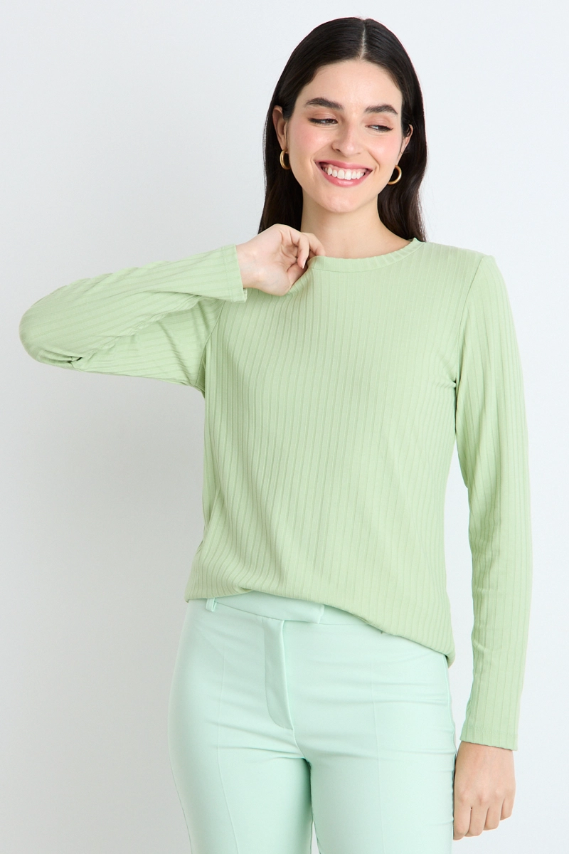 POLERA MANGA LARGA VERDE MUJER ASH - 1