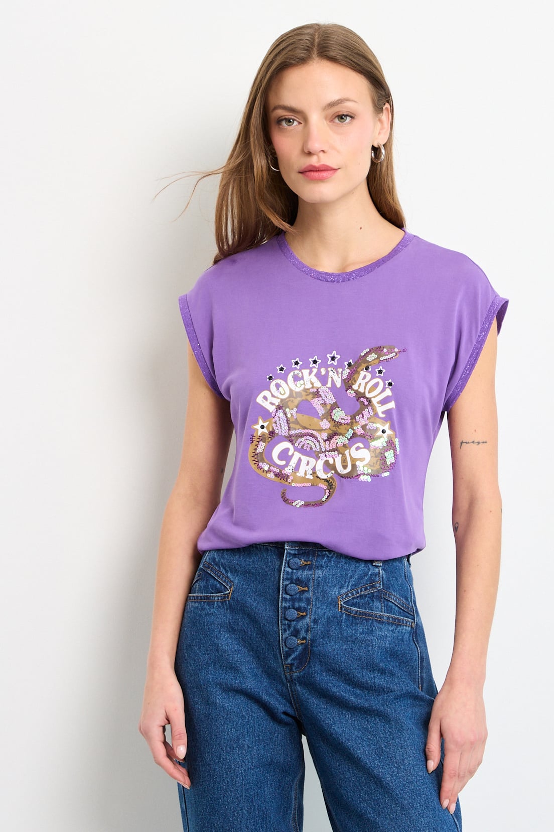 POLERA SIN MANGAS MORADO MUJER IO - 1