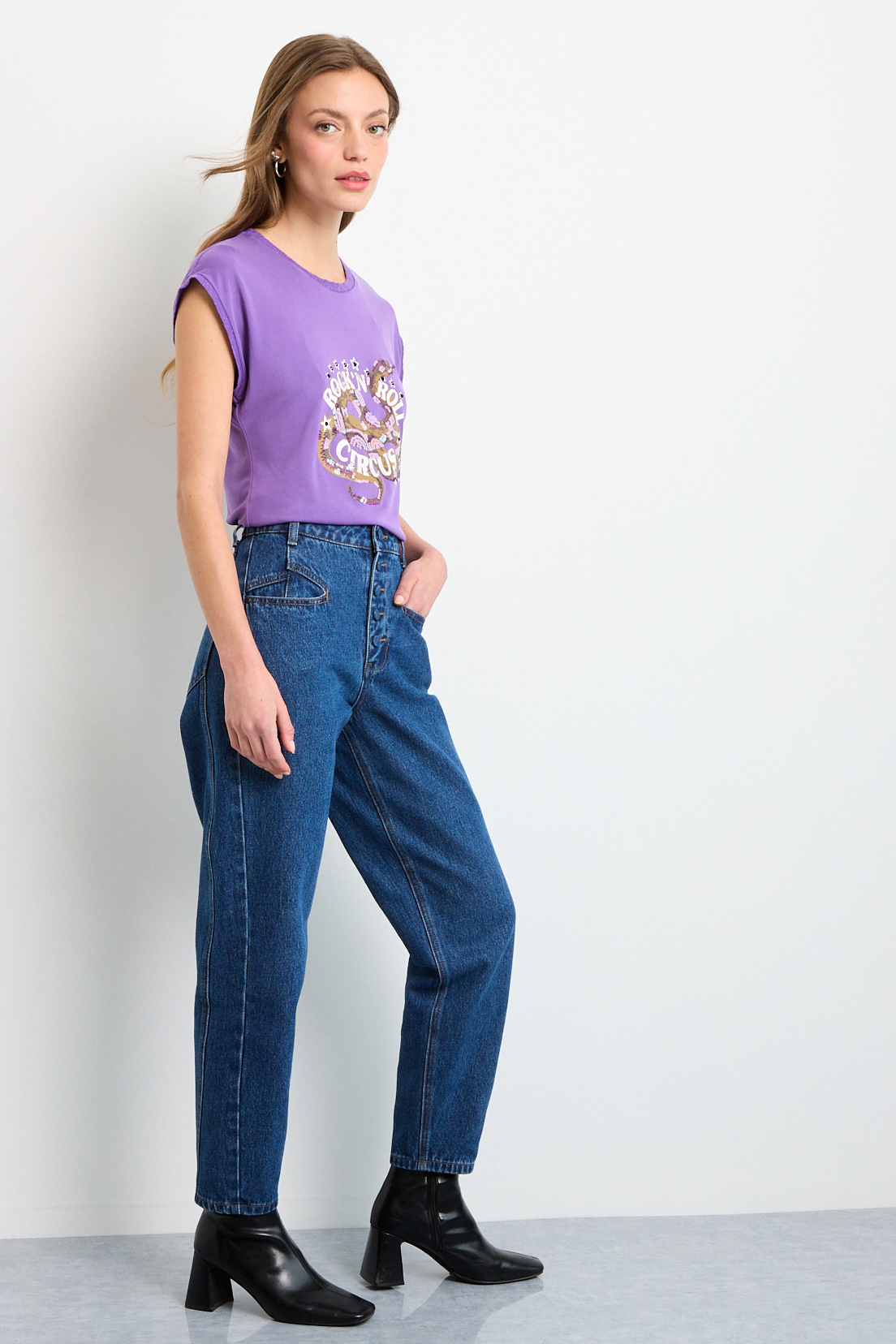 POLERA SIN MANGAS MORADO MUJER IO - 5