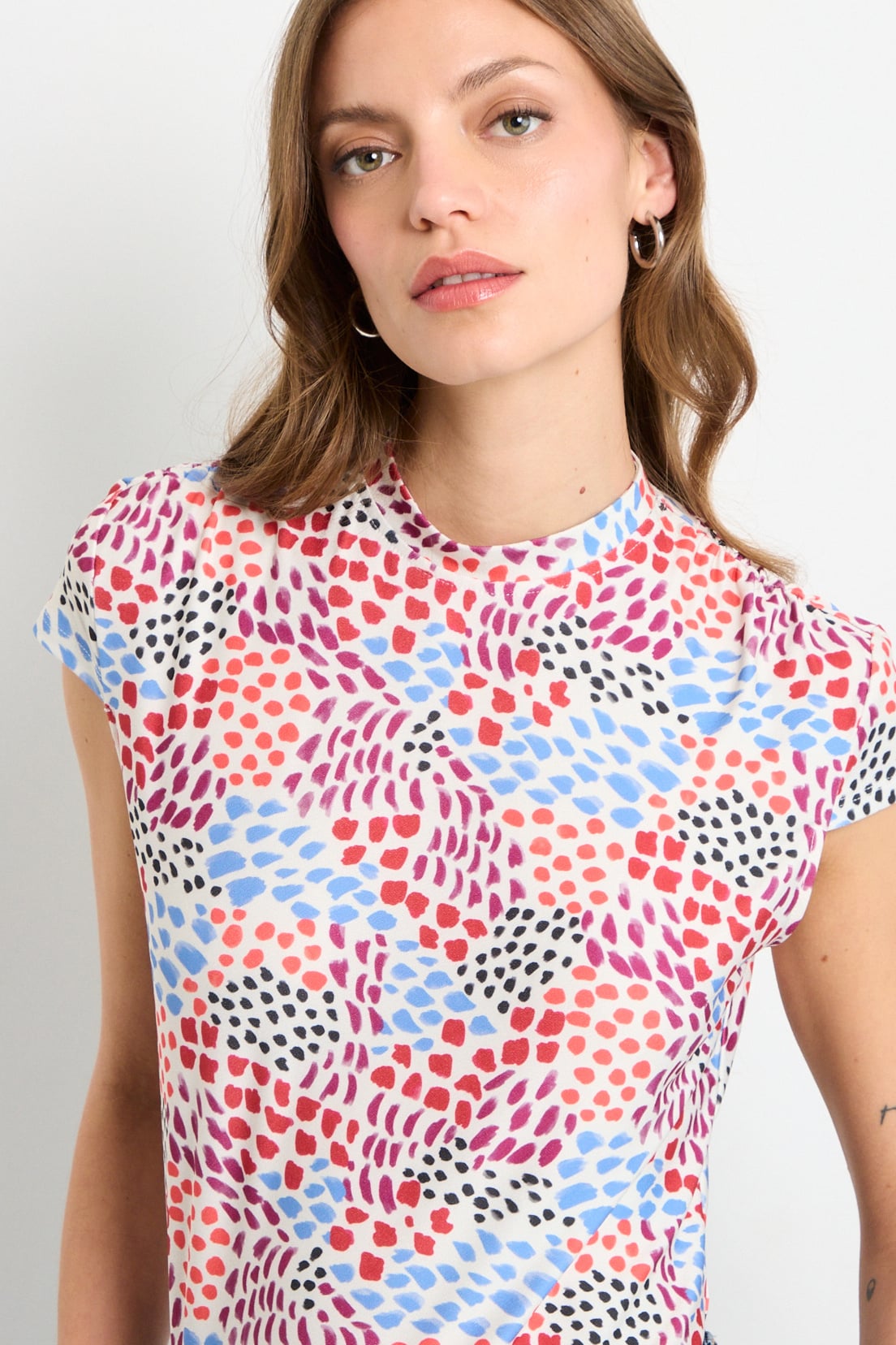 POLERA MANGA CORTA ROJO MUJER IO - 1