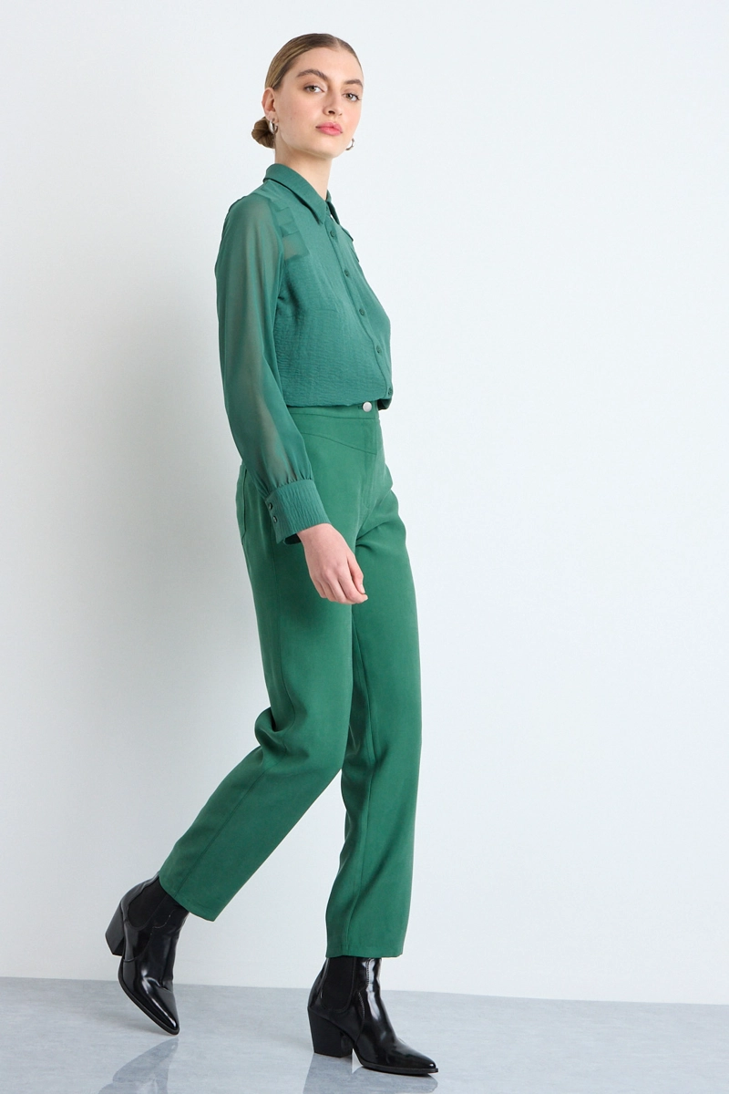 PANTALON VERDE OLIVA MUJER IO - 5