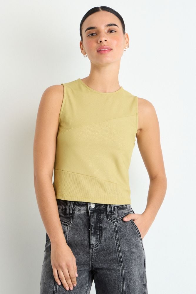 POLERA SIN MANGAS AMARILLO MUJER IO - 1