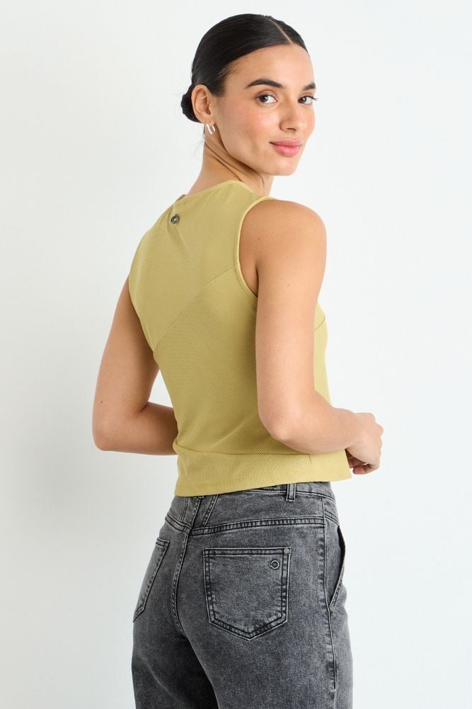 POLERA SIN MANGAS AMARILLO MUJER IO - 3