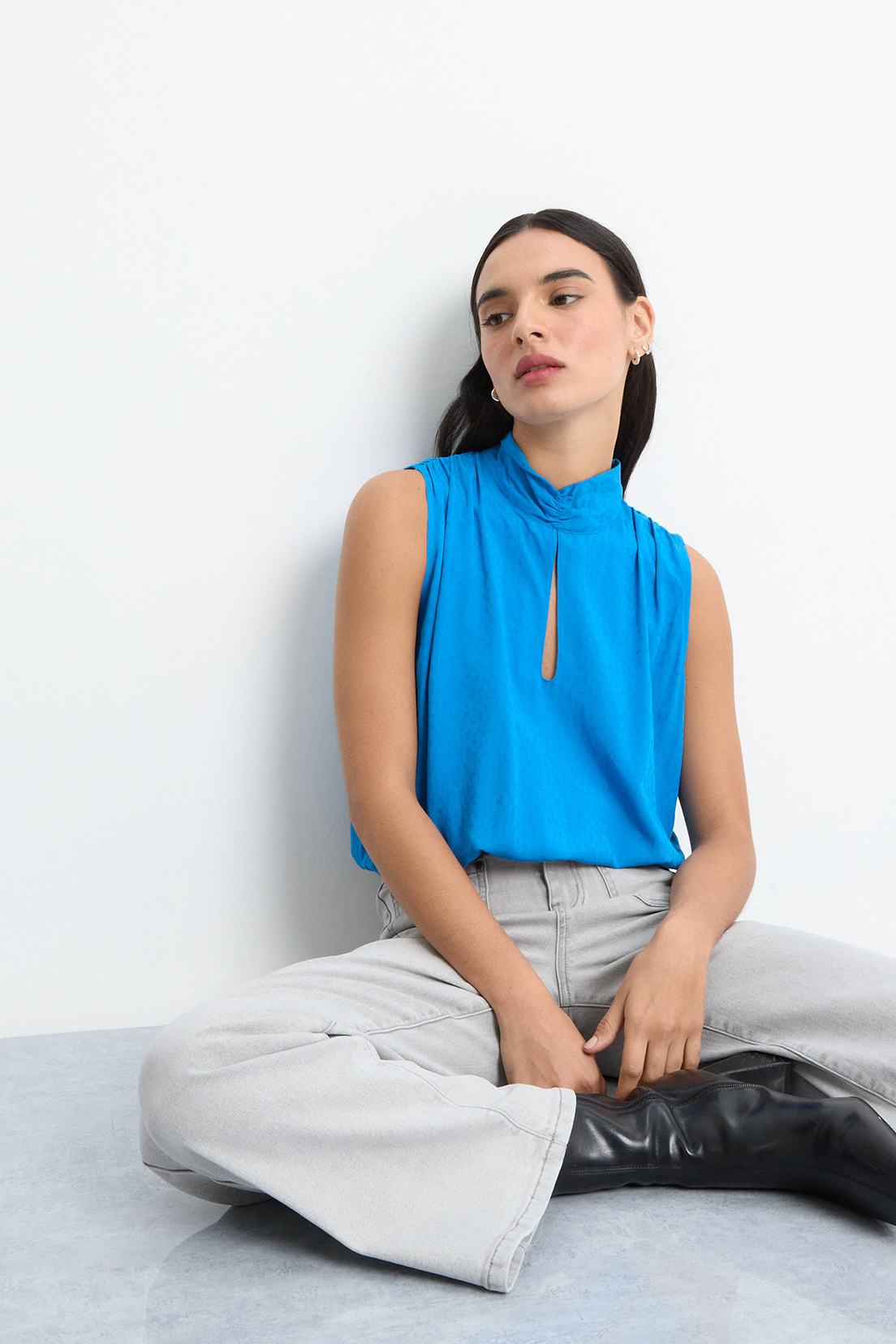 BLUSAS SIN MANGA AZUL MUJER IO - 4