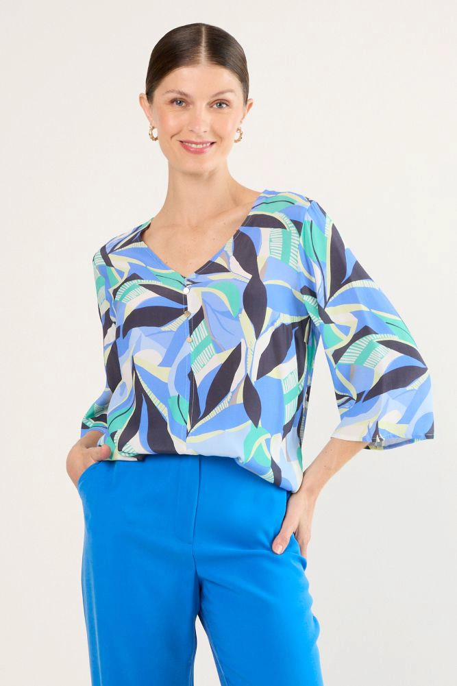 BLUSAS MANGA LARGA CELESTE MUJER MAGRIFFE - 1