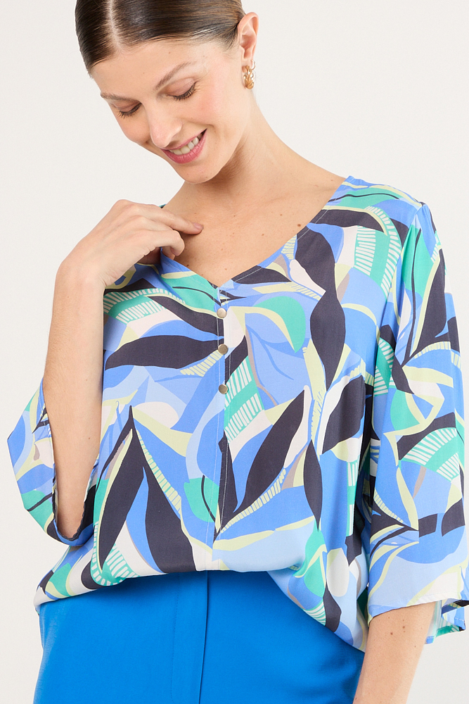 BLUSAS MANGA LARGA CELESTE MUJER MAGRIFFE - 2