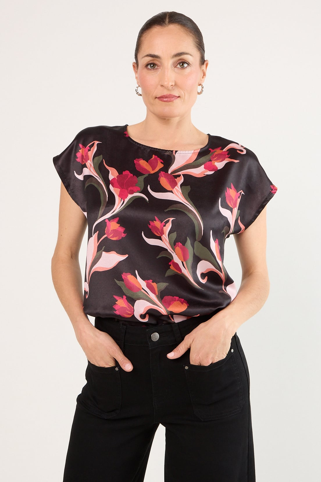 POLERA MANGA CORTA NEGRO MUJER MAGRIFFE - 1