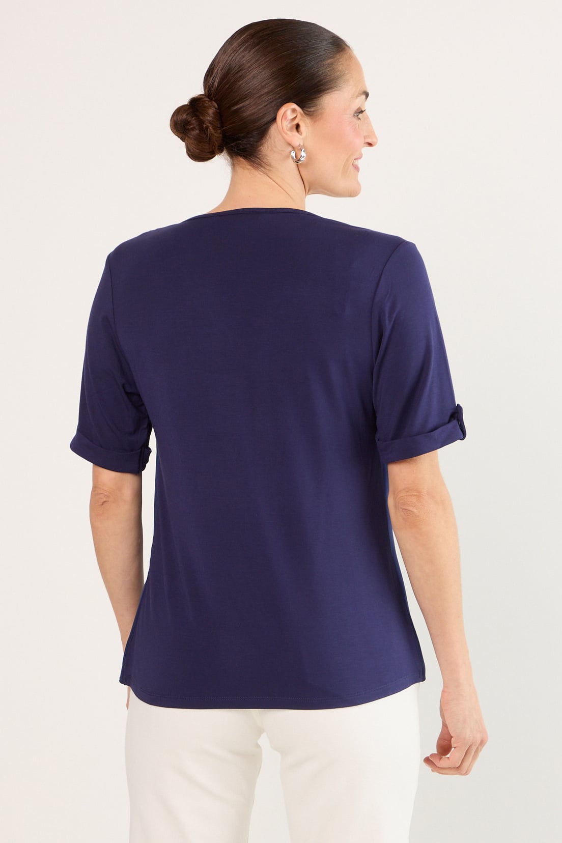 POLERA MANGA CORTA AZUL MUJER MAGRIFFE - 3