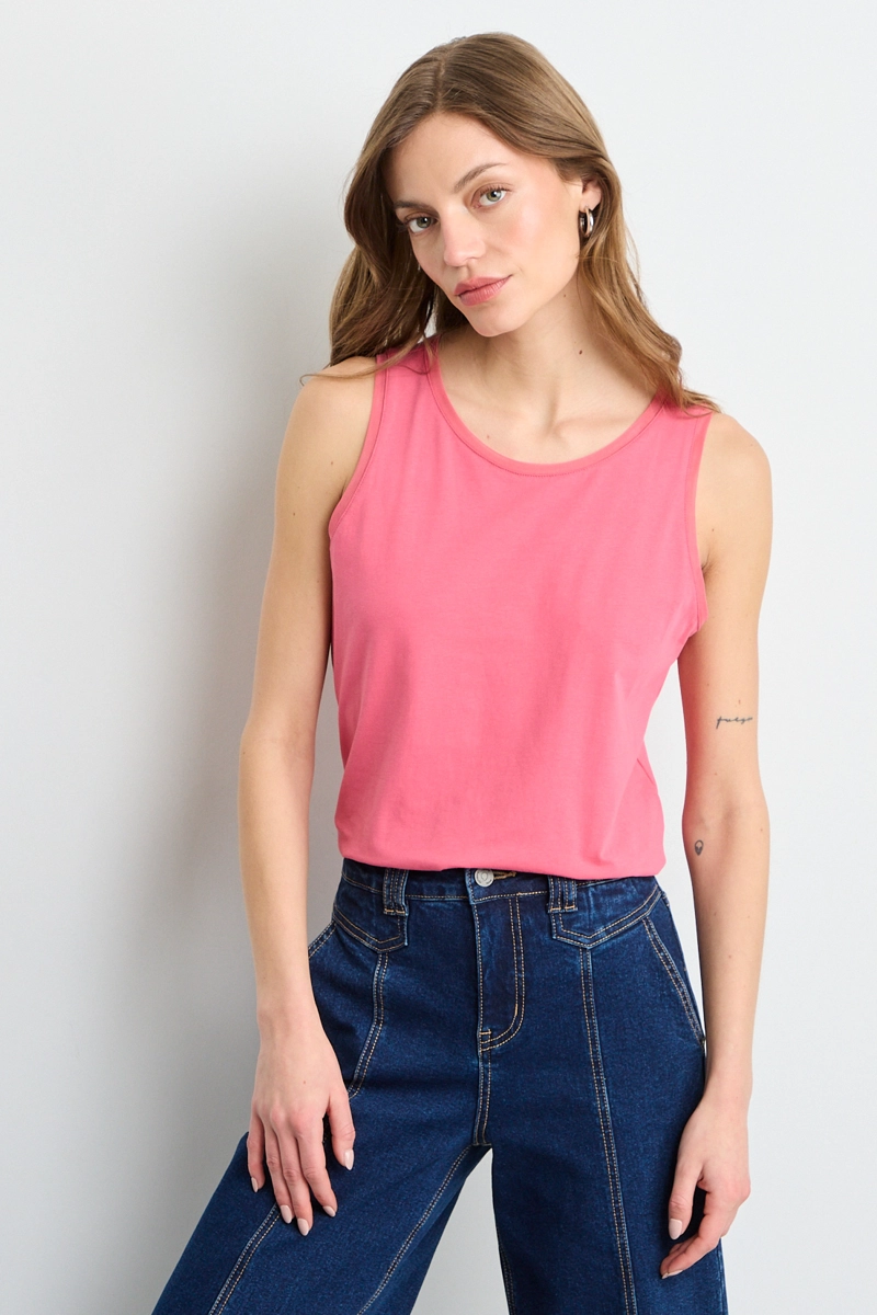 POLERA SIN MANGAS ROSA MUJER IO - 1