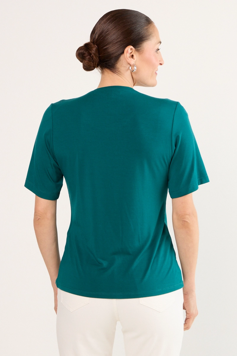 POLERA MANGA CORTA PETROLEO MUJER MAGRIFFE - 3