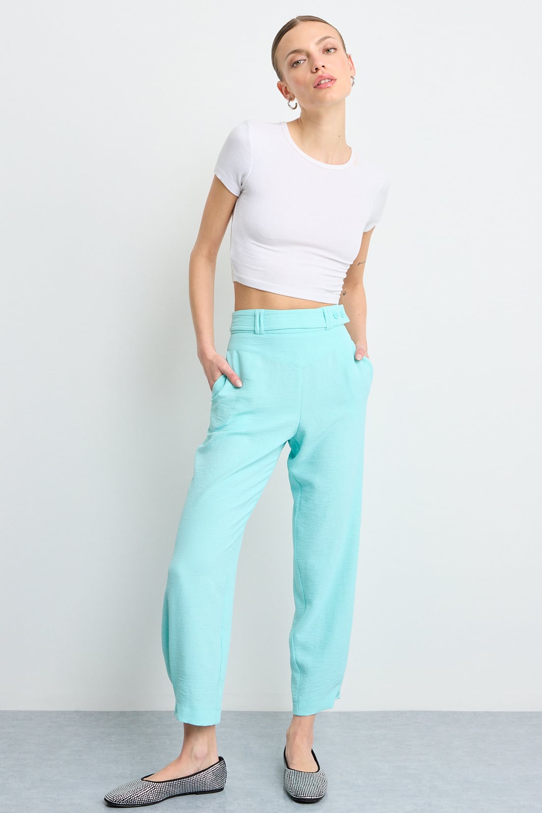 PANTALON CELESTE MUJER IO - 1