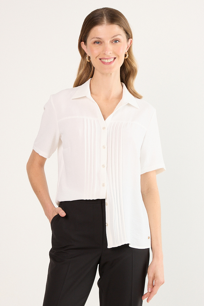 BLUSA MANGA CORTA BLANCO MUJER MAGRIFFE - 1