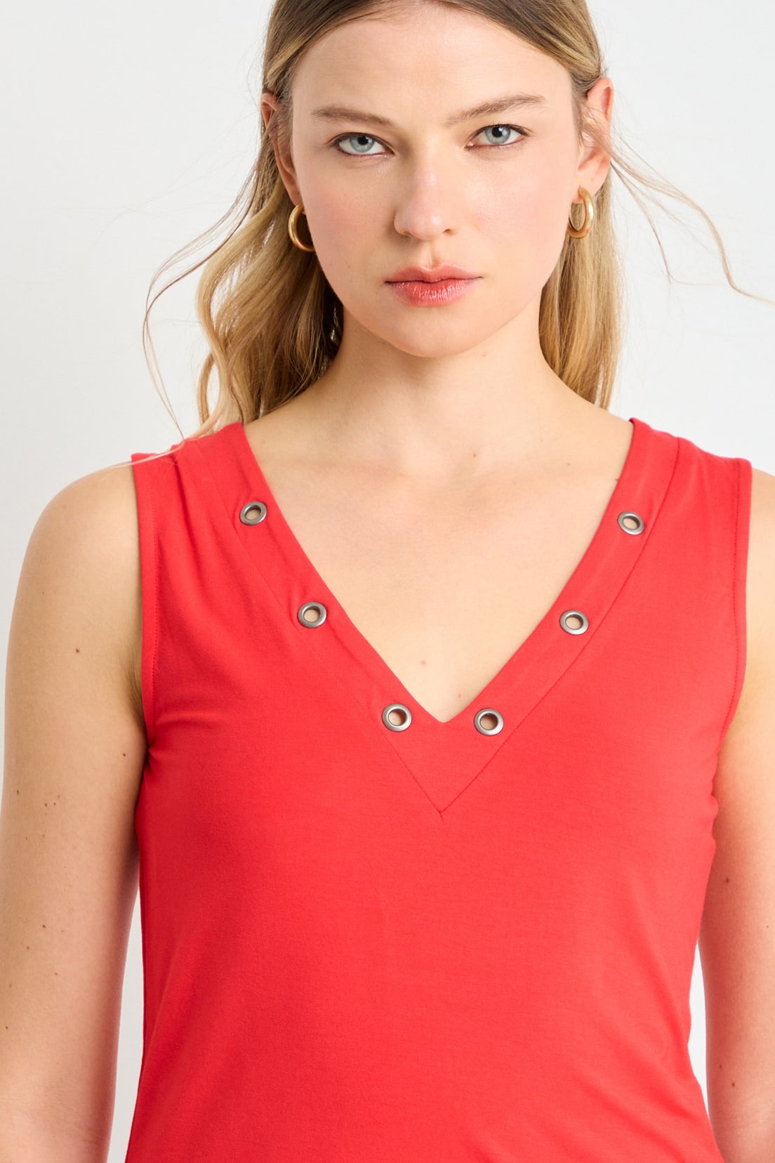 POLERA SIN MANGAS ROJO MUJER ASH - 2
