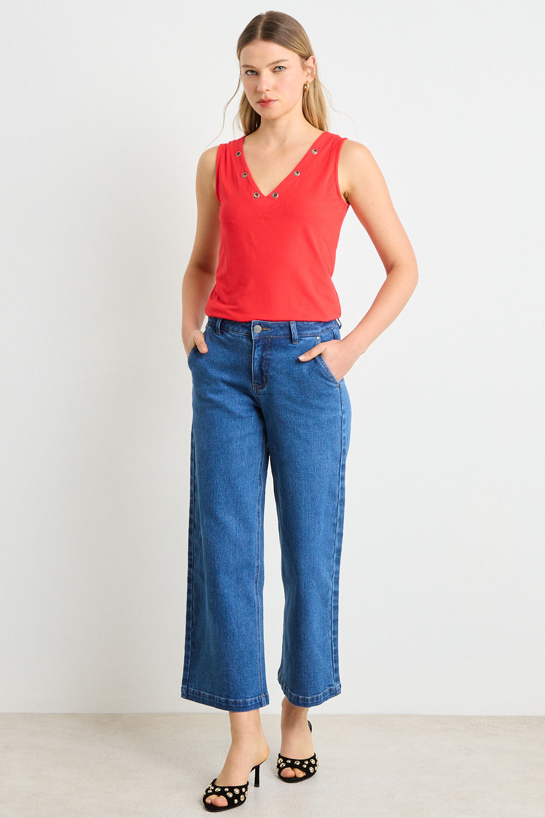 POLERA SIN MANGAS ROJO MUJER ASH - 5