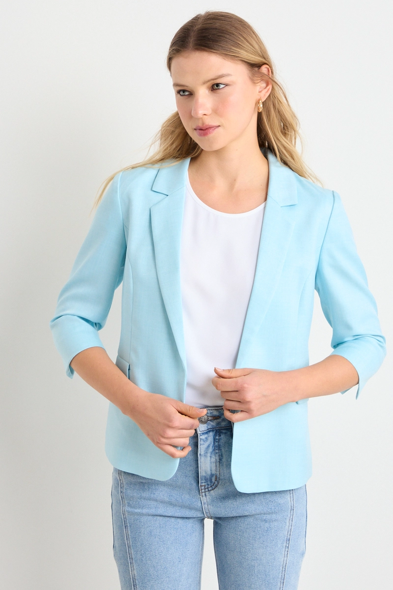 BLAZER CELESTE MUJER ASH - 1
