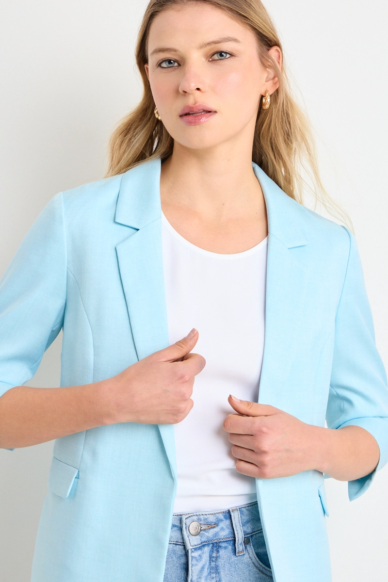 BLAZER CELESTE MUJER ASH - 2