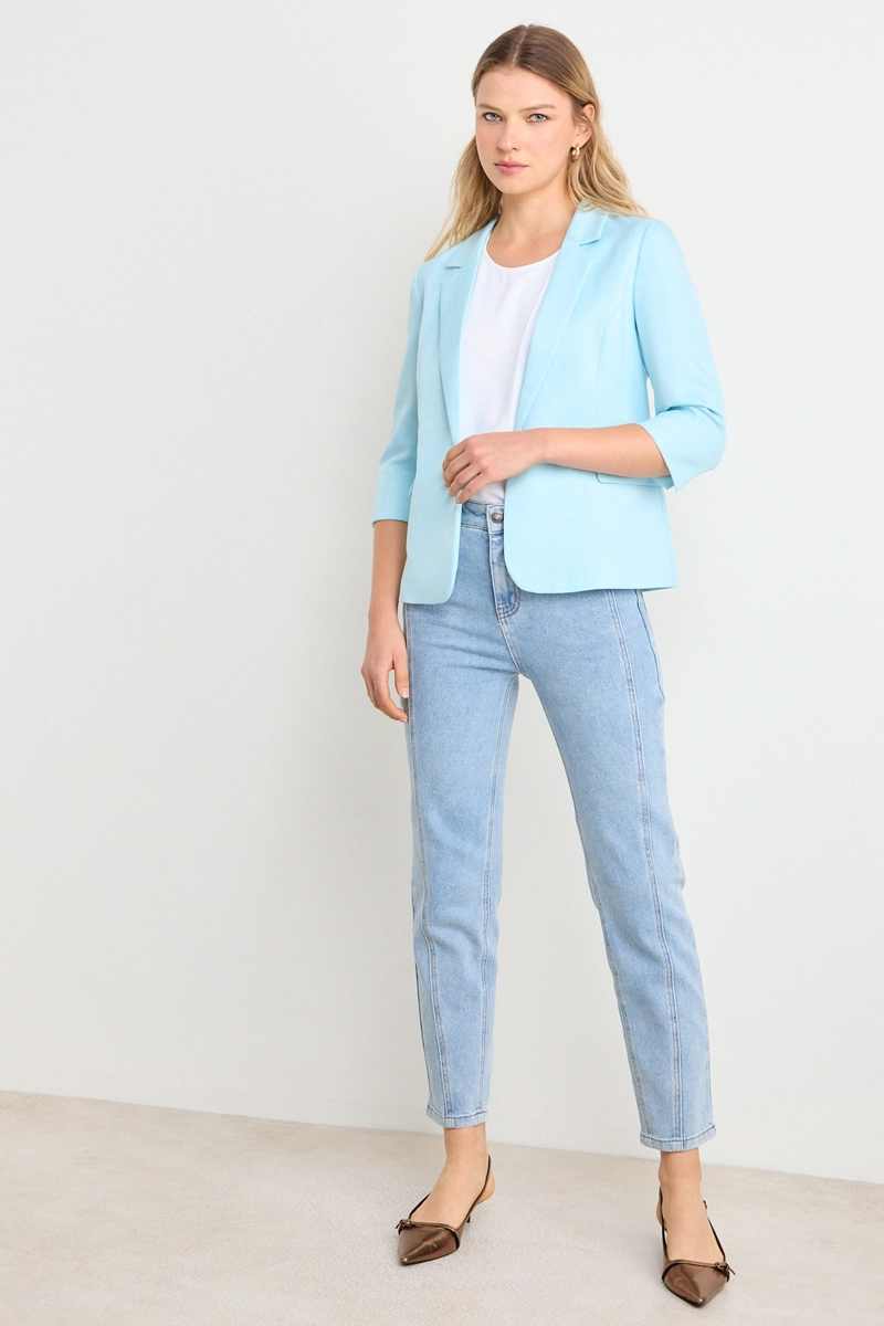 BLAZER CELESTE MUJER ASH - 4
