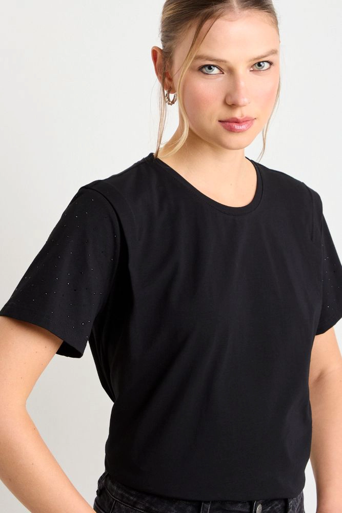 POLERA MANGA CORTA NEGRO MUJER ASH - 2
