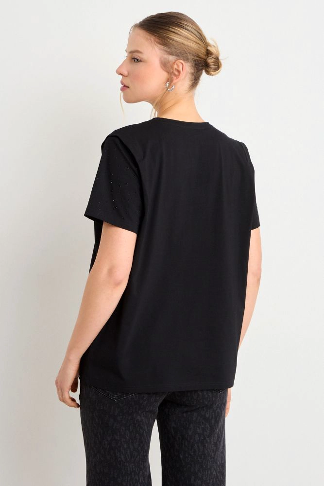 POLERA MANGA CORTA NEGRO MUJER ASH - 3