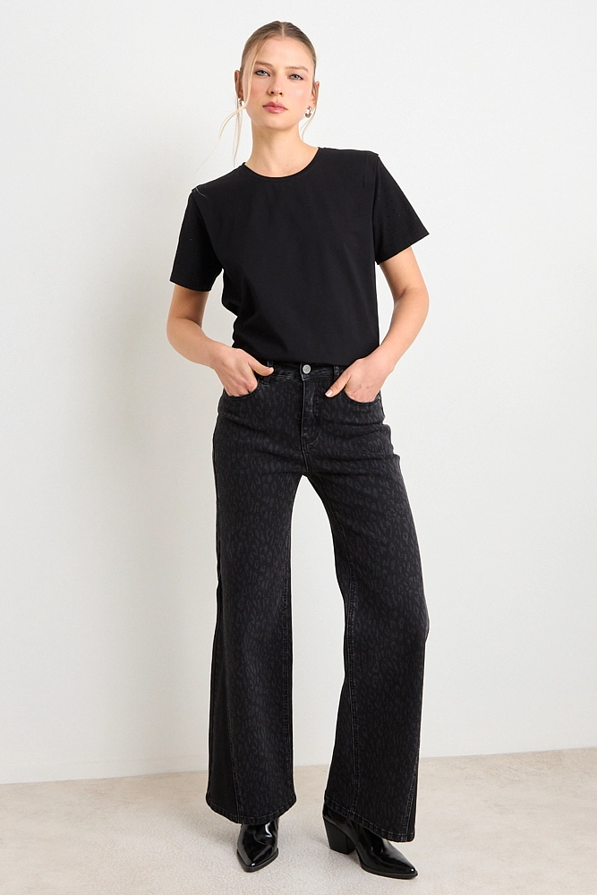POLERA MANGA CORTA NEGRO MUJER ASH - 4
