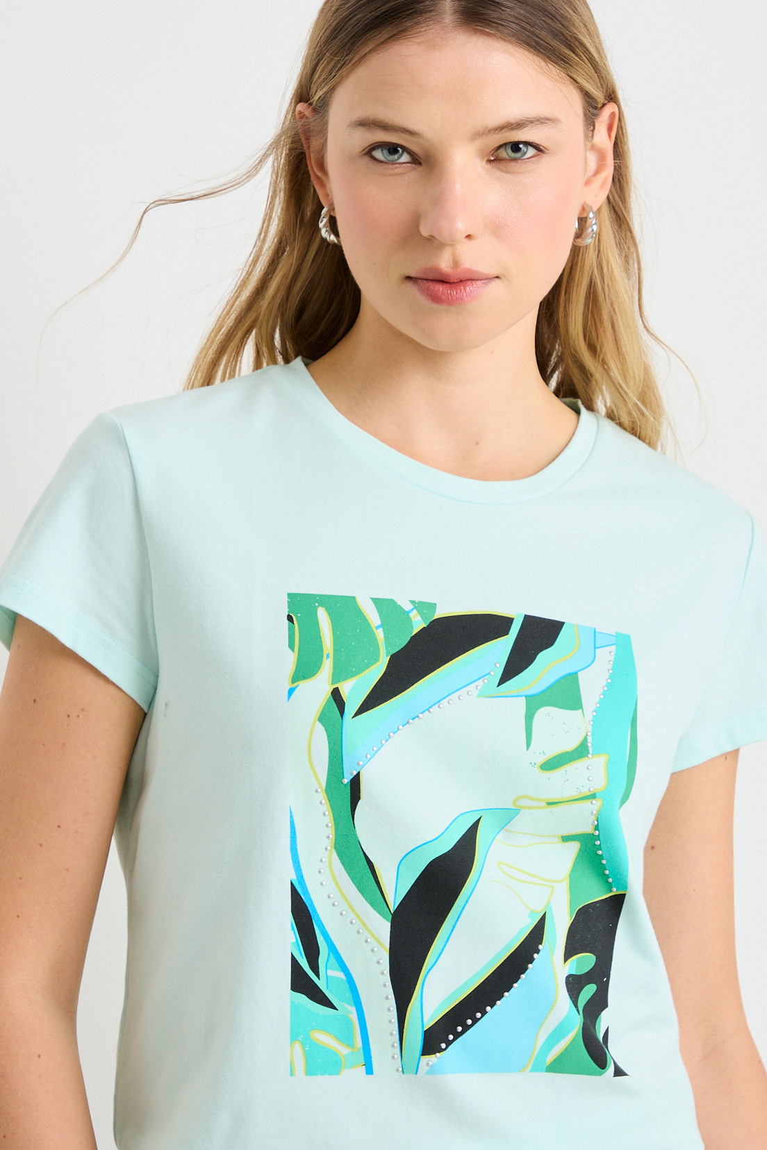 POLERA MANGA CORTA AZUL MUJER ASH - 2