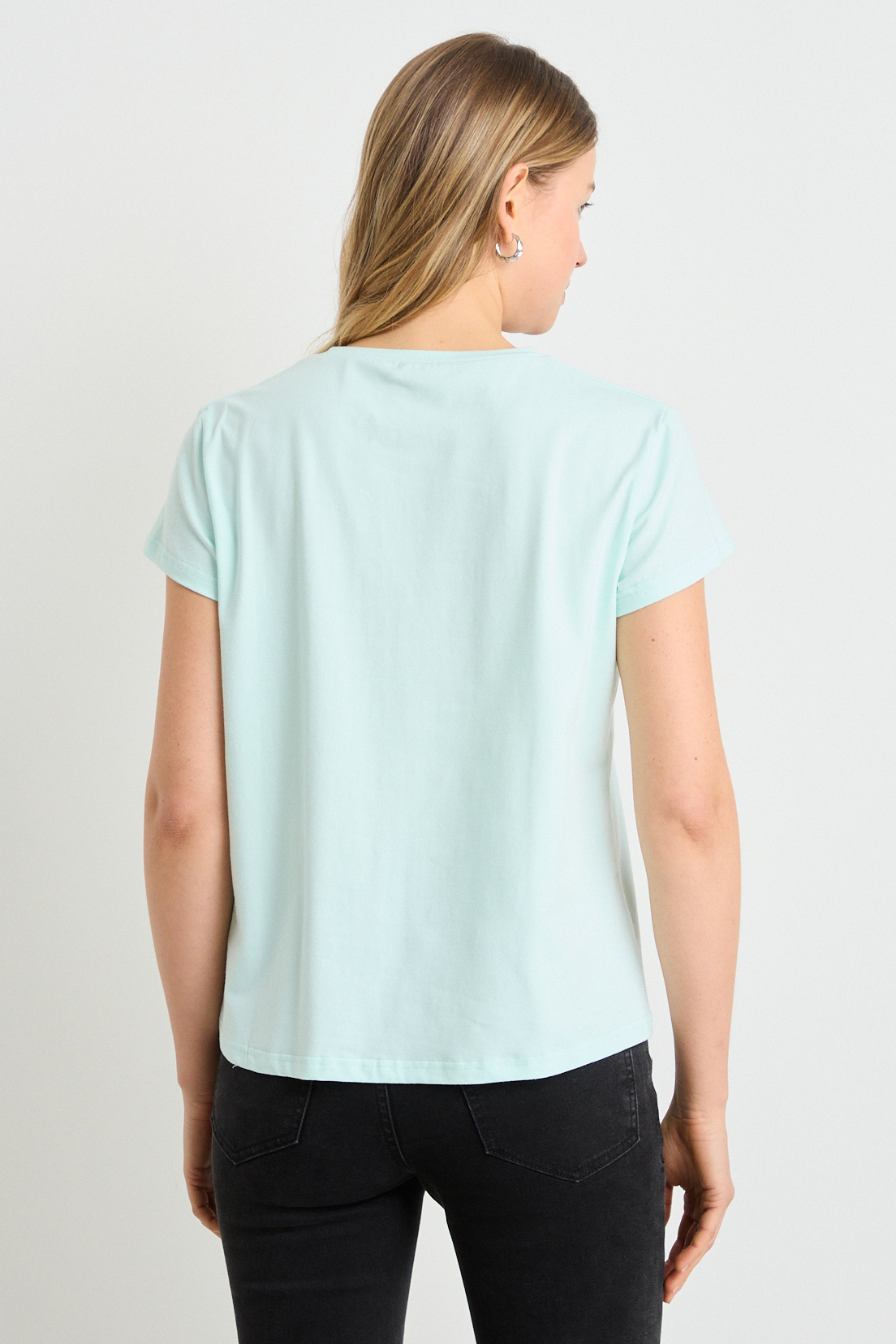 POLERA MANGA CORTA AZUL MUJER ASH - 3