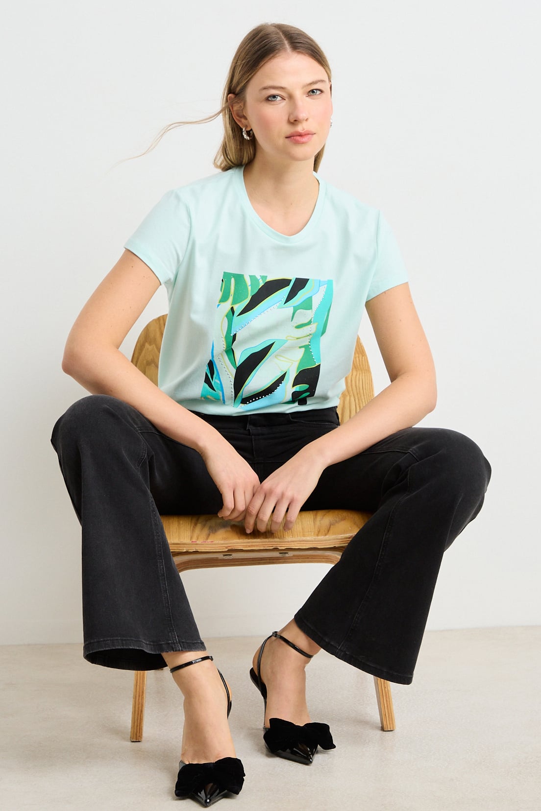 POLERA MANGA CORTA AZUL MUJER ASH - 4