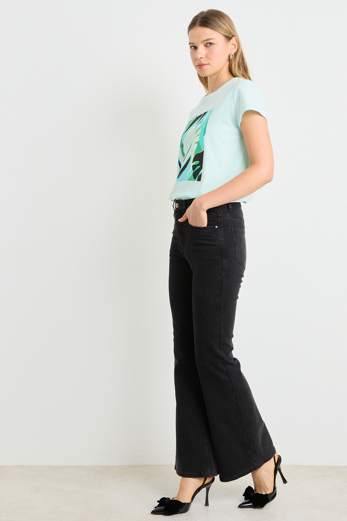 POLERA MANGA CORTA AZUL MUJER ASH - 5