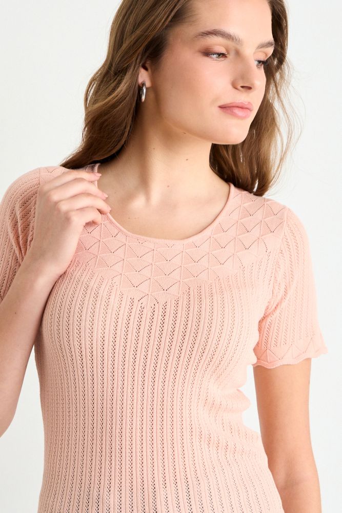 POLERA MANGA CORTA DAMASCO MUJER IO - 2