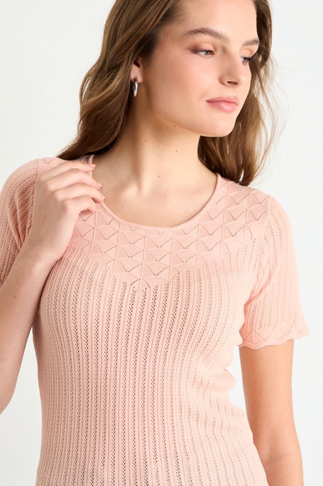 POLERA MANGA CORTA DAMASCO MUJER IO - 2