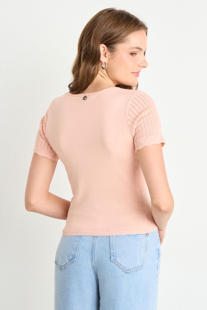POLERA MANGA CORTA DAMASCO MUJER IO - 3