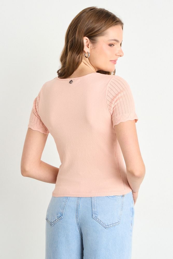 POLERA MANGA CORTA DAMASCO MUJER IO - 3