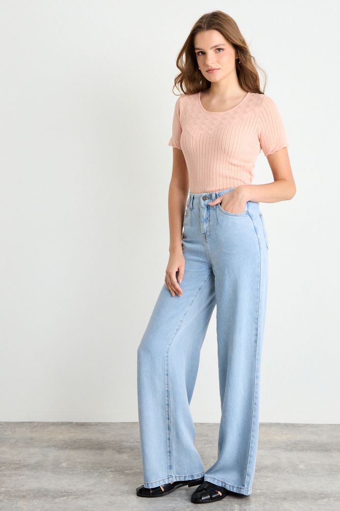 POLERA MANGA CORTA DAMASCO MUJER IO - 5