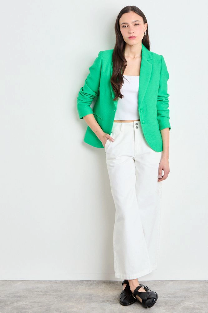 BLAZER LISO VERDE OLIVA MUJER IO - 4