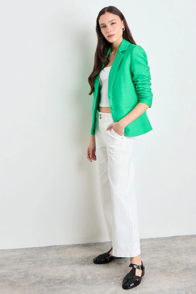 BLAZER LISO VERDE OLIVA MUJER IO - 5