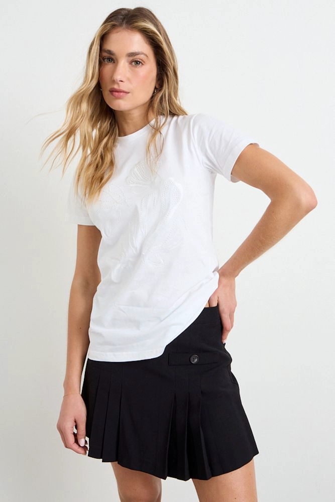POLERA MANGA CORTA CRUDO MUJER IO - 1
