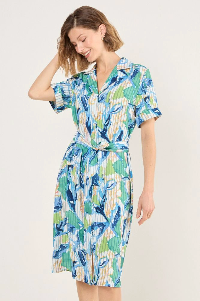 VESTIDO ESTAMPADO CAMISERO AZUL MUJER MAGRIFFE - 2