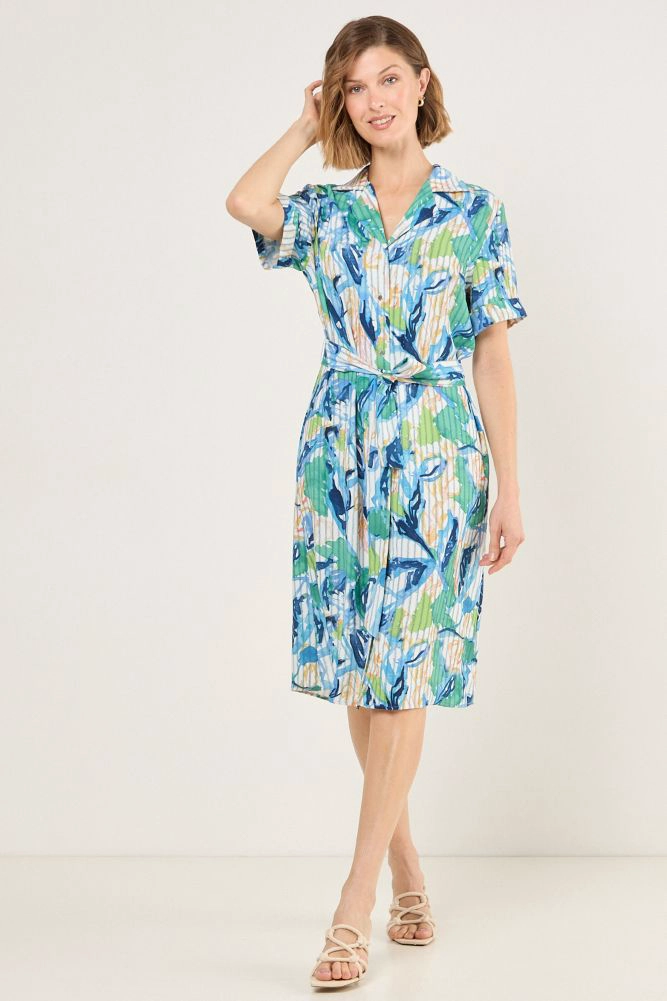 VESTIDO ESTAMPADO CAMISERO AZUL MUJER MAGRIFFE - 3