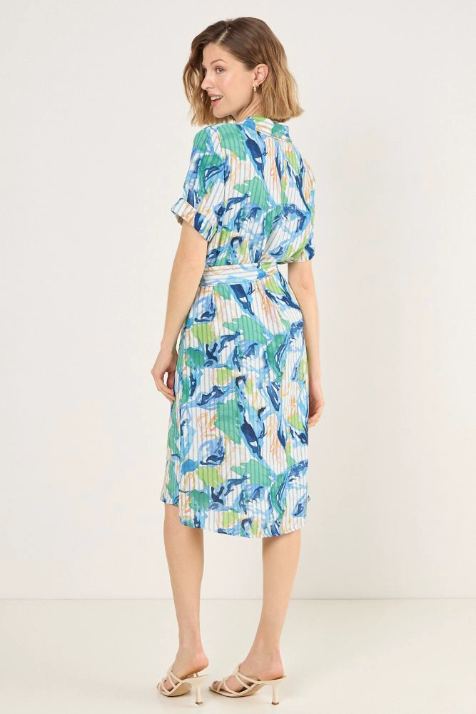 VESTIDO ESTAMPADO CAMISERO AZUL MUJER MAGRIFFE - 4