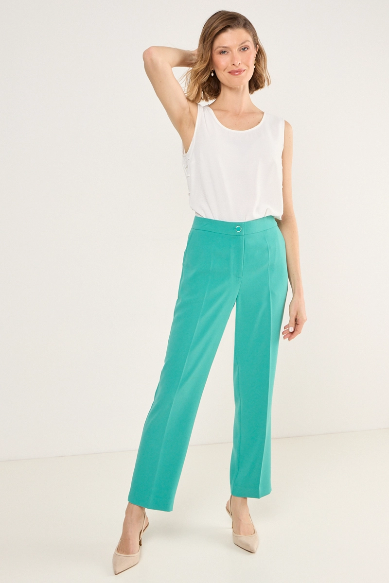 PANTALON FORMAL RECTO VERDE MUJER MAGRIFFE - 1