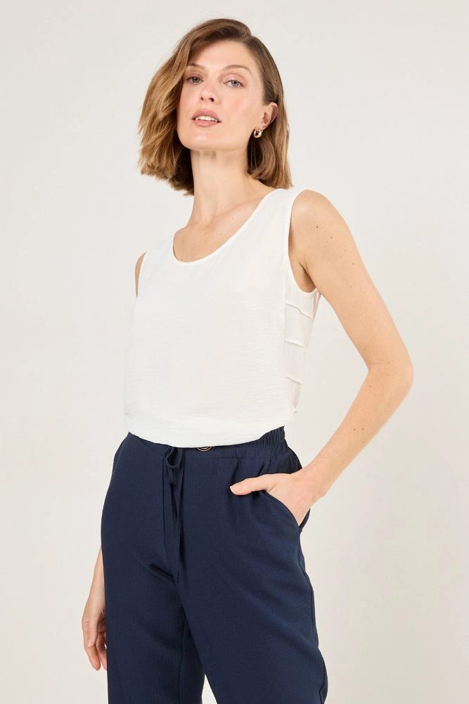BLUSA SIN MANGAS CON TEXTURA BLANCO MUJER MAGRIFFE - 1