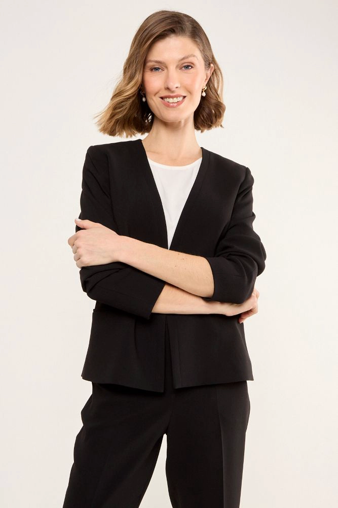 BLAZER SIN SOLAPA NEGRO MUJER MAGRIFFE - 1