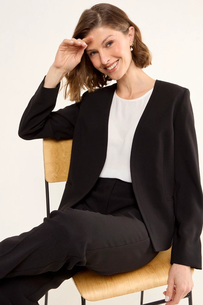 BLAZER SIN SOLAPA NEGRO MUJER MAGRIFFE - 4