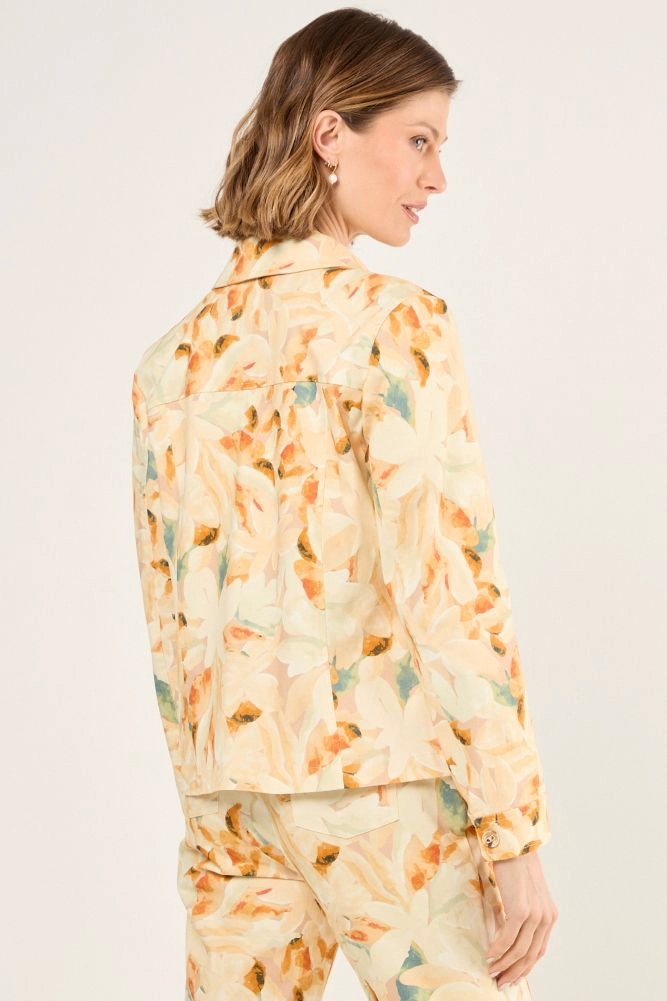 CASACA ESTAMPADA FLORAL NARANJO MUJER MAGRIFFE - 3