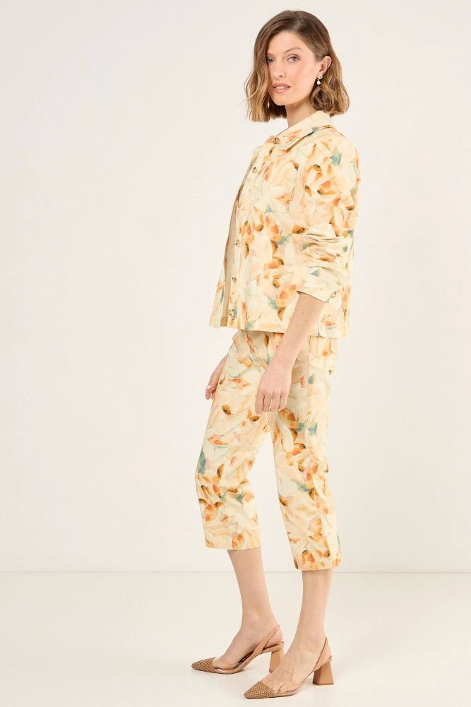 CASACA ESTAMPADA FLORAL NARANJO MUJER MAGRIFFE - 5