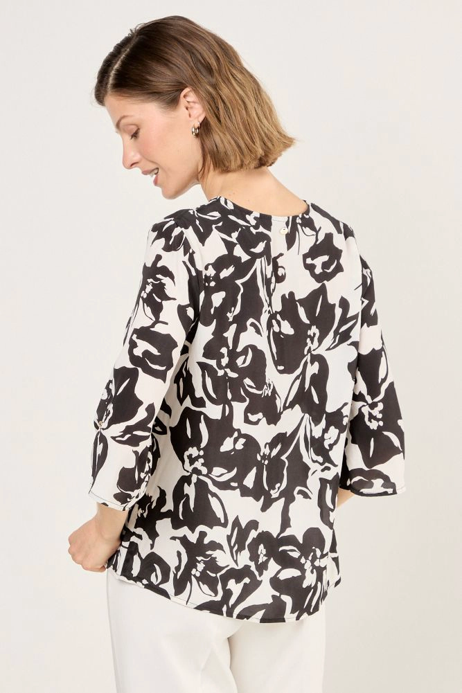BLUSA DE VISCOSA ESTAMPADA NEGRO MUJER MAGRIFFE - 2